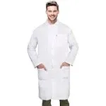 DR Uniforms Snap Closure Knee Length Long Lab Coat White