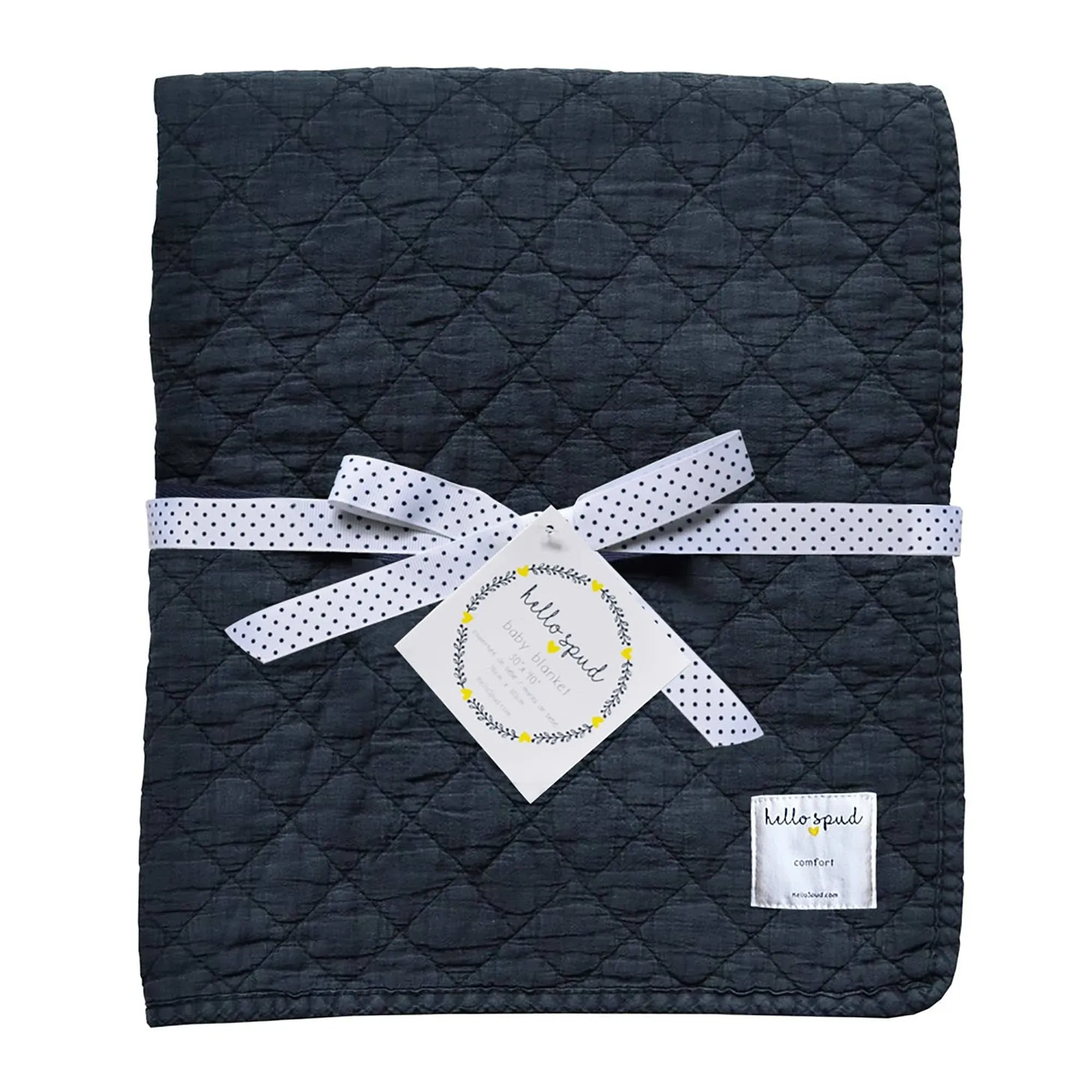 Hello Spud Diamond Stitch Stonewash Quilt - Navy