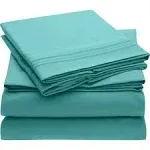 Mellanni Brushed Microfiber Sheet Set, Queen, Teal, 4 Piece