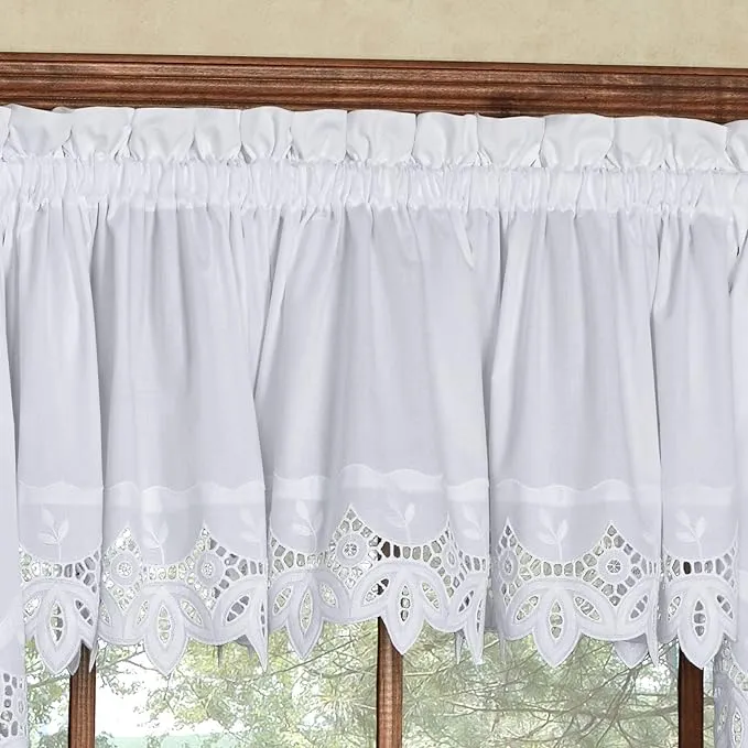 Today's Curtain Heirloom 14"L Window Valance, White